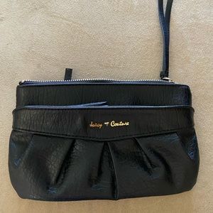 Juicy Couture Black faux Leather Wristlet